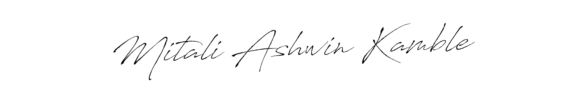 How to make Mitali Ashwin Kamble name signature. Use Antro_Vectra style for creating short signs online. This is the latest handwritten sign. Mitali Ashwin Kamble signature style 6 images and pictures png