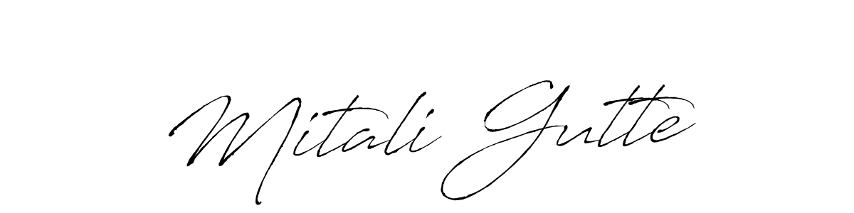 Design your own signature with our free online signature maker. With this signature software, you can create a handwritten (Antro_Vectra) signature for name Mitali Gutte. Mitali Gutte signature style 6 images and pictures png