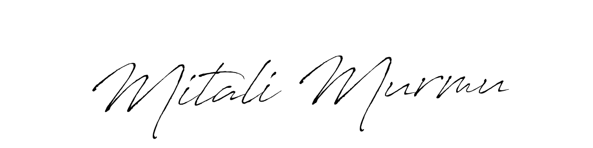 The best way (Antro_Vectra) to make a short signature is to pick only two or three words in your name. The name Mitali Murmu include a total of six letters. For converting this name. Mitali Murmu signature style 6 images and pictures png