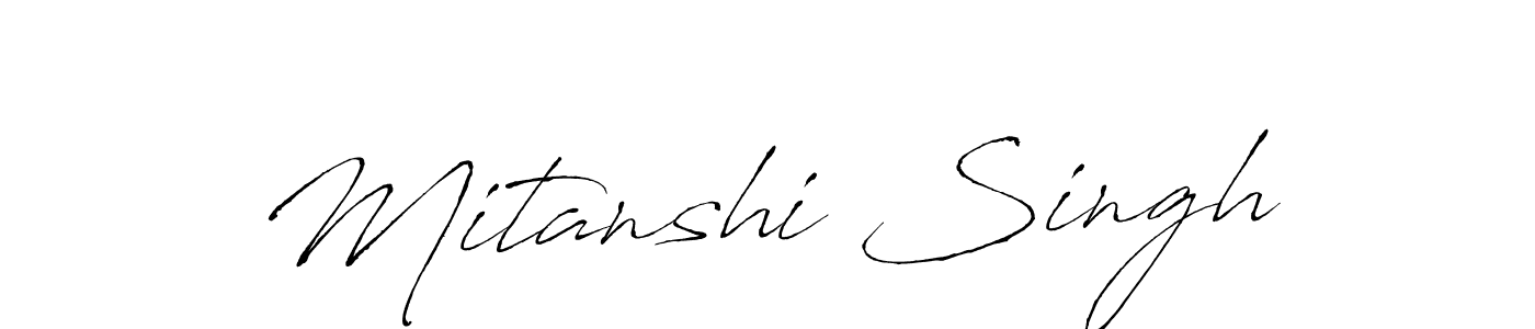 How to make Mitanshi Singh name signature. Use Antro_Vectra style for creating short signs online. This is the latest handwritten sign. Mitanshi Singh signature style 6 images and pictures png