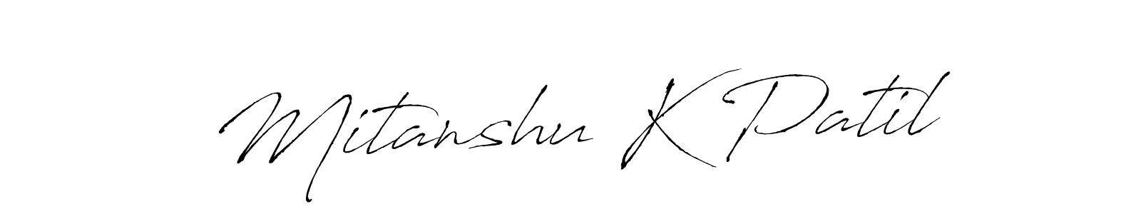 How to make Mitanshu K Patil name signature. Use Antro_Vectra style for creating short signs online. This is the latest handwritten sign. Mitanshu K Patil signature style 6 images and pictures png