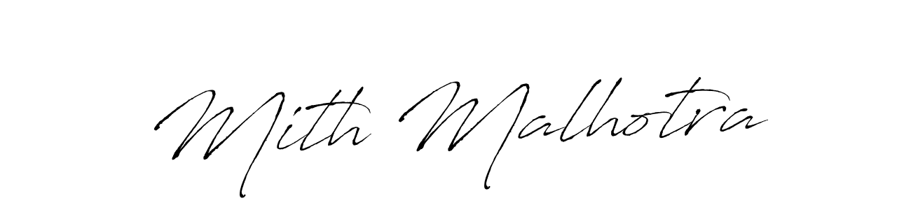 Create a beautiful signature design for name Mith Malhotra. With this signature (Antro_Vectra) fonts, you can make a handwritten signature for free. Mith Malhotra signature style 6 images and pictures png