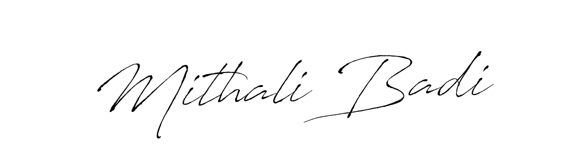 It looks lik you need a new signature style for name Mithali Badi. Design unique handwritten (Antro_Vectra) signature with our free signature maker in just a few clicks. Mithali Badi signature style 6 images and pictures png