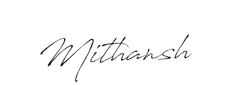 Design your own signature with our free online signature maker. With this signature software, you can create a handwritten (Antro_Vectra) signature for name Mithansh. Mithansh signature style 6 images and pictures png