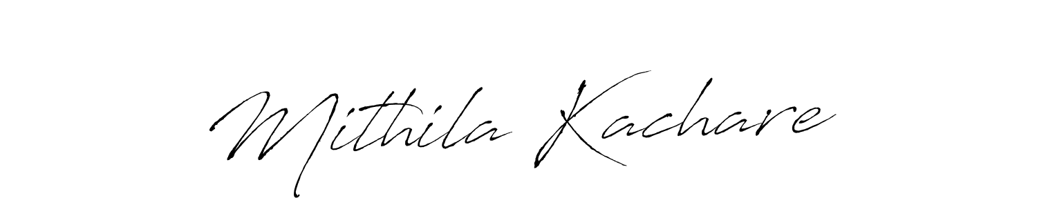 How to make Mithila Kachare name signature. Use Antro_Vectra style for creating short signs online. This is the latest handwritten sign. Mithila Kachare signature style 6 images and pictures png