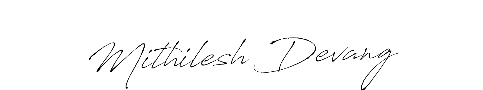 How to make Mithilesh Devang signature? Antro_Vectra is a professional autograph style. Create handwritten signature for Mithilesh Devang name. Mithilesh Devang signature style 6 images and pictures png