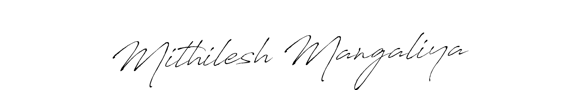 Design your own signature with our free online signature maker. With this signature software, you can create a handwritten (Antro_Vectra) signature for name Mithilesh Mangaliya. Mithilesh Mangaliya signature style 6 images and pictures png