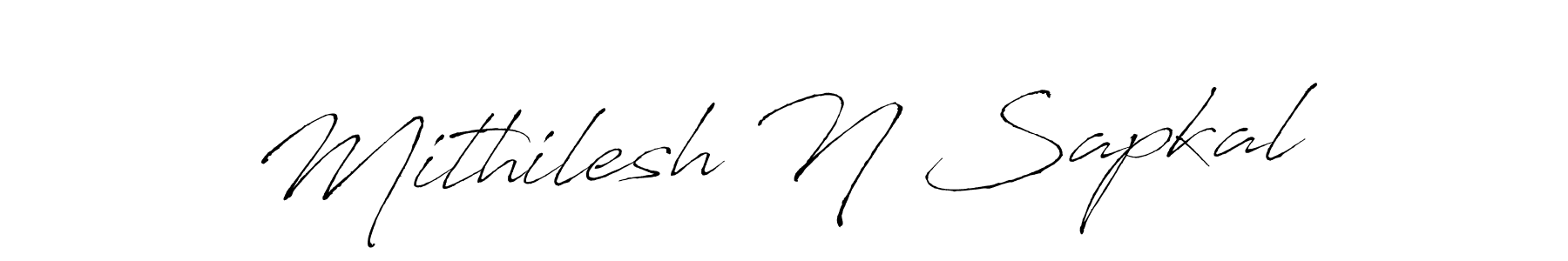 Design your own signature with our free online signature maker. With this signature software, you can create a handwritten (Antro_Vectra) signature for name Mithilesh N Sapkal. Mithilesh N Sapkal signature style 6 images and pictures png