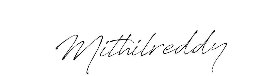 Mithilreddy stylish signature style. Best Handwritten Sign (Antro_Vectra) for my name. Handwritten Signature Collection Ideas for my name Mithilreddy. Mithilreddy signature style 6 images and pictures png