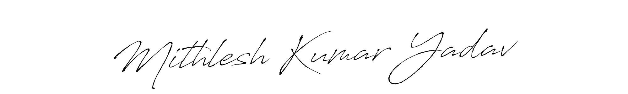 Create a beautiful signature design for name Mithlesh Kumar Yadav. With this signature (Antro_Vectra) fonts, you can make a handwritten signature for free. Mithlesh Kumar Yadav signature style 6 images and pictures png