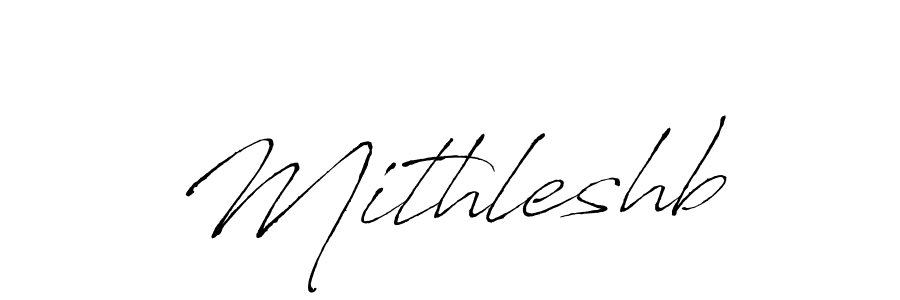 How to make Mithleshb name signature. Use Antro_Vectra style for creating short signs online. This is the latest handwritten sign. Mithleshb signature style 6 images and pictures png