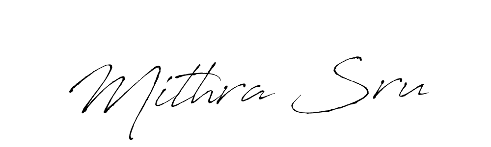 How to make Mithra Sru name signature. Use Antro_Vectra style for creating short signs online. This is the latest handwritten sign. Mithra Sru signature style 6 images and pictures png