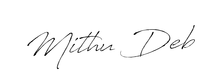 Mithu Deb stylish signature style. Best Handwritten Sign (Antro_Vectra) for my name. Handwritten Signature Collection Ideas for my name Mithu Deb. Mithu Deb signature style 6 images and pictures png
