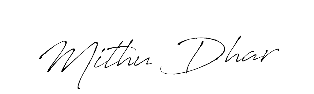 The best way (Antro_Vectra) to make a short signature is to pick only two or three words in your name. The name Mithu Dhar include a total of six letters. For converting this name. Mithu Dhar signature style 6 images and pictures png