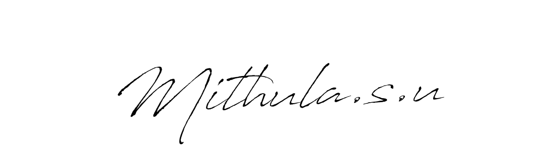 Antro_Vectra is a professional signature style that is perfect for those who want to add a touch of class to their signature. It is also a great choice for those who want to make their signature more unique. Get Mithula.s.u name to fancy signature for free. Mithula.s.u signature style 6 images and pictures png
