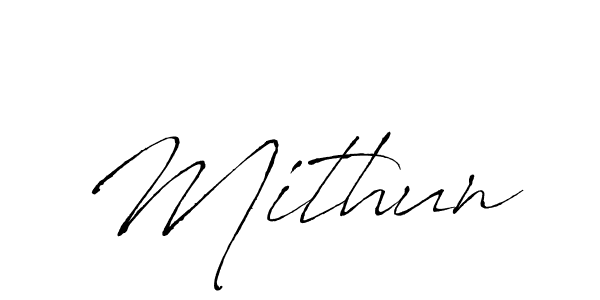 Make a beautiful signature design for name Mithun. With this signature (Antro_Vectra) style, you can create a handwritten signature for free. Mithun signature style 6 images and pictures png