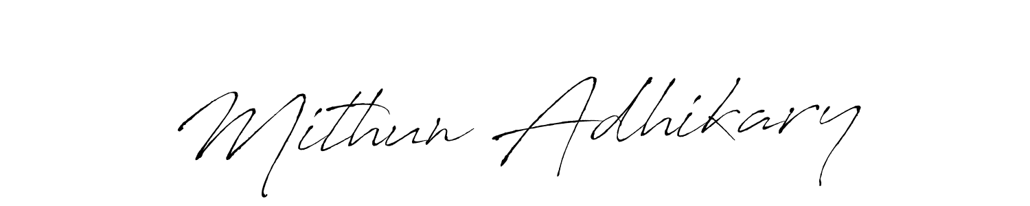 Make a beautiful signature design for name Mithun Adhikary. With this signature (Antro_Vectra) style, you can create a handwritten signature for free. Mithun Adhikary signature style 6 images and pictures png