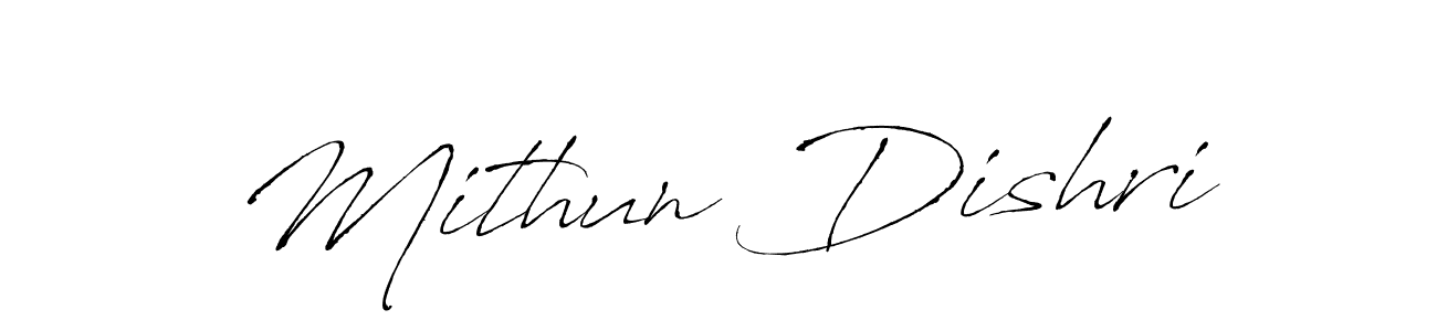 Antro_Vectra is a professional signature style that is perfect for those who want to add a touch of class to their signature. It is also a great choice for those who want to make their signature more unique. Get Mithun Dishri name to fancy signature for free. Mithun Dishri signature style 6 images and pictures png