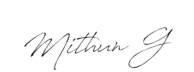 Design your own signature with our free online signature maker. With this signature software, you can create a handwritten (Antro_Vectra) signature for name Mithun G. Mithun G signature style 6 images and pictures png