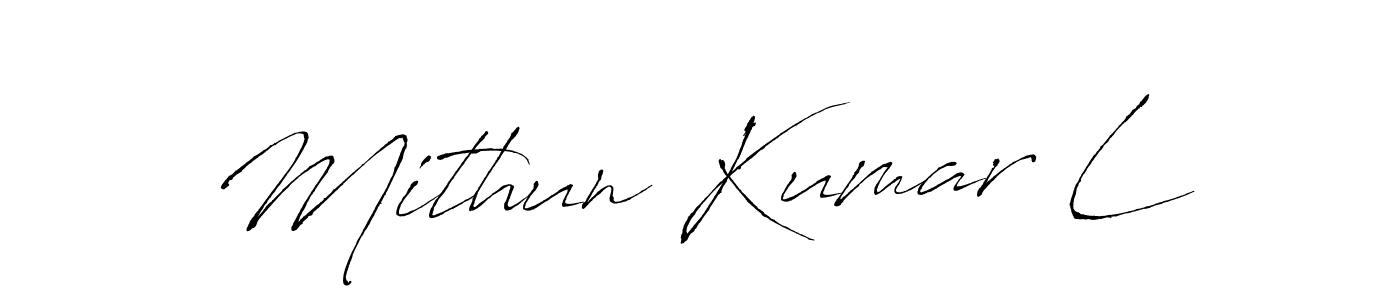 How to make Mithun Kumar L signature? Antro_Vectra is a professional autograph style. Create handwritten signature for Mithun Kumar L name. Mithun Kumar L signature style 6 images and pictures png