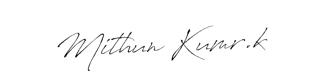 You can use this online signature creator to create a handwritten signature for the name Mithun Kumr.k. This is the best online autograph maker. Mithun Kumr.k signature style 6 images and pictures png