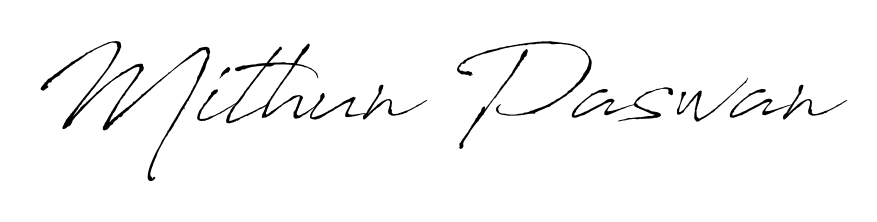 Practice writing Mithun Paswan with the flow of Antro_Vectra lettering. A fantastic source of inspiration for developing your personal signature style. Mithun Paswan signature style 6 images and pictures png