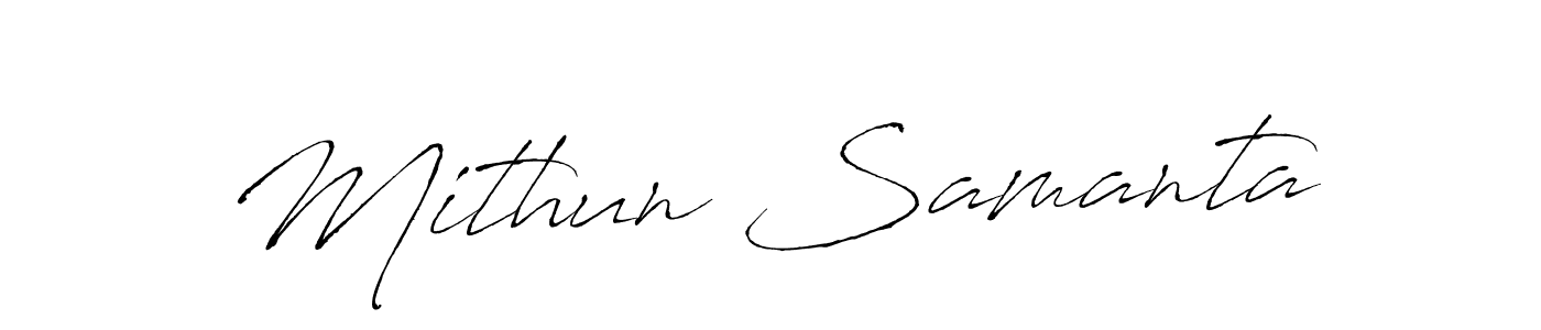 Make a beautiful signature design for name Mithun Samanta. With this signature (Antro_Vectra) style, you can create a handwritten signature for free. Mithun Samanta signature style 6 images and pictures png