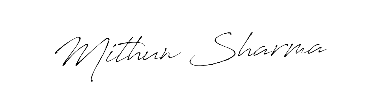 How to make Mithun Sharma name signature. Use Antro_Vectra style for creating short signs online. This is the latest handwritten sign. Mithun Sharma signature style 6 images and pictures png