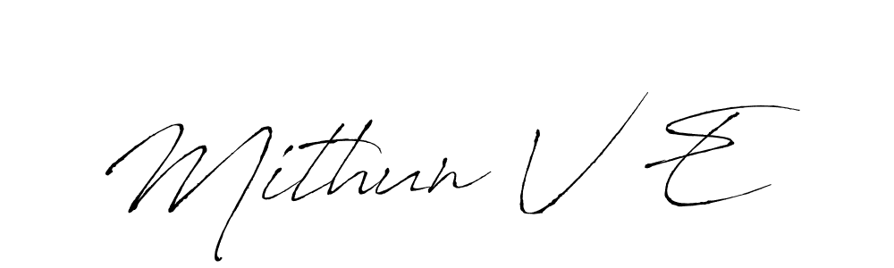 How to make Mithun V E signature? Antro_Vectra is a professional autograph style. Create handwritten signature for Mithun V E name. Mithun V E signature style 6 images and pictures png
