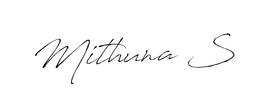 Mithuna S stylish signature style. Best Handwritten Sign (Antro_Vectra) for my name. Handwritten Signature Collection Ideas for my name Mithuna S. Mithuna S signature style 6 images and pictures png