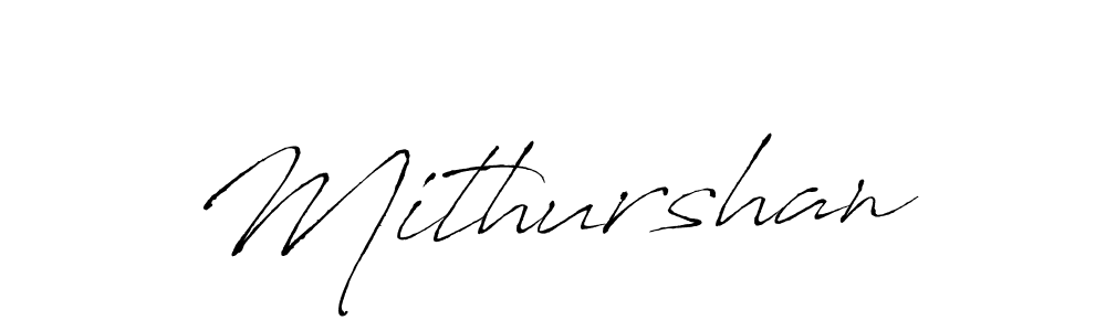 The best way (Antro_Vectra) to make a short signature is to pick only two or three words in your name. The name Mithurshan include a total of six letters. For converting this name. Mithurshan signature style 6 images and pictures png