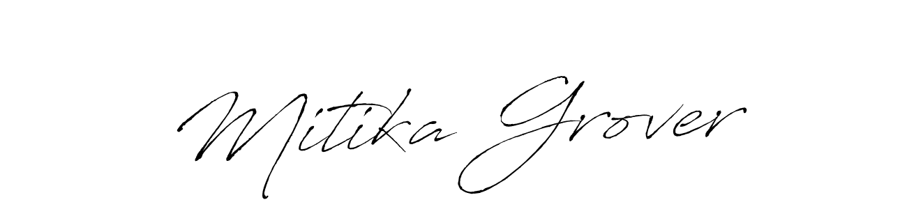 The best way (Antro_Vectra) to make a short signature is to pick only two or three words in your name. The name Mitika Grover include a total of six letters. For converting this name. Mitika Grover signature style 6 images and pictures png