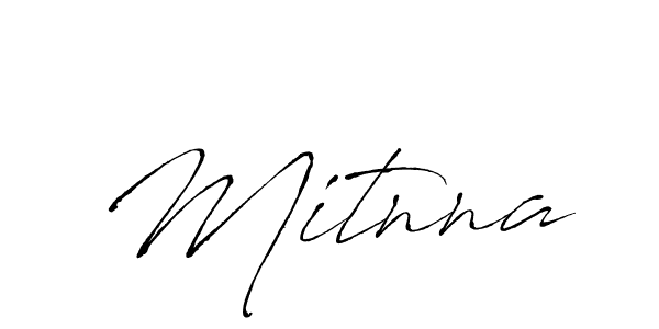Create a beautiful signature design for name Mitnna. With this signature (Antro_Vectra) fonts, you can make a handwritten signature for free. Mitnna signature style 6 images and pictures png