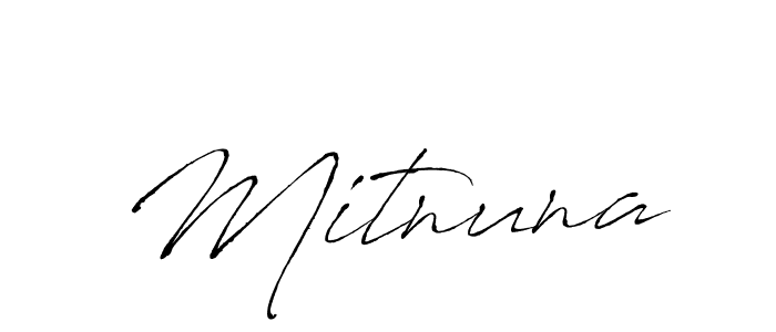 Mitnuna stylish signature style. Best Handwritten Sign (Antro_Vectra) for my name. Handwritten Signature Collection Ideas for my name Mitnuna. Mitnuna signature style 6 images and pictures png