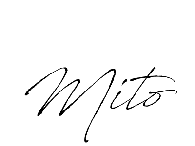 Use a signature maker to create a handwritten signature online. With this signature software, you can design (Antro_Vectra) your own signature for name Mito. Mito signature style 6 images and pictures png