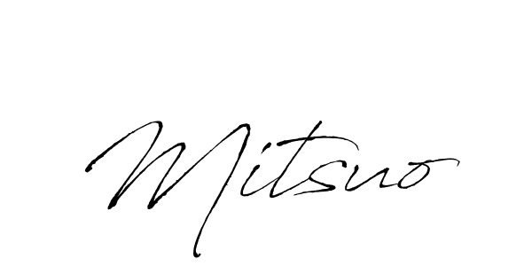 Mitsuo stylish signature style. Best Handwritten Sign (Antro_Vectra) for my name. Handwritten Signature Collection Ideas for my name Mitsuo. Mitsuo signature style 6 images and pictures png