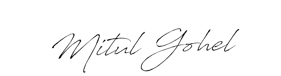 Create a beautiful signature design for name Mitul Gohel. With this signature (Antro_Vectra) fonts, you can make a handwritten signature for free. Mitul Gohel signature style 6 images and pictures png