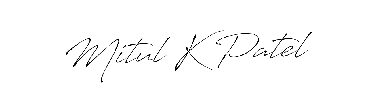 The best way (Antro_Vectra) to make a short signature is to pick only two or three words in your name. The name Mitul K Patel include a total of six letters. For converting this name. Mitul K Patel signature style 6 images and pictures png