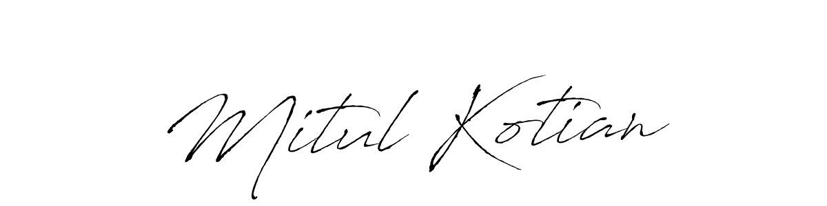 Antro_Vectra is a professional signature style that is perfect for those who want to add a touch of class to their signature. It is also a great choice for those who want to make their signature more unique. Get Mitul Kotian name to fancy signature for free. Mitul Kotian signature style 6 images and pictures png