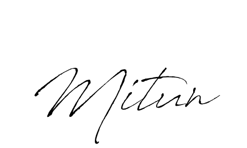 Mitun stylish signature style. Best Handwritten Sign (Antro_Vectra) for my name. Handwritten Signature Collection Ideas for my name Mitun. Mitun signature style 6 images and pictures png