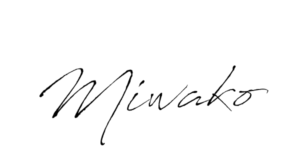 Make a beautiful signature design for name Miwako. With this signature (Antro_Vectra) style, you can create a handwritten signature for free. Miwako signature style 6 images and pictures png