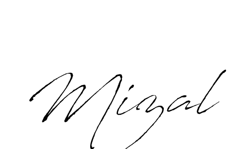 Use a signature maker to create a handwritten signature online. With this signature software, you can design (Antro_Vectra) your own signature for name Mizal. Mizal signature style 6 images and pictures png