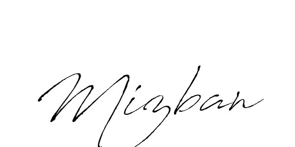 Design your own signature with our free online signature maker. With this signature software, you can create a handwritten (Antro_Vectra) signature for name Mizban. Mizban signature style 6 images and pictures png