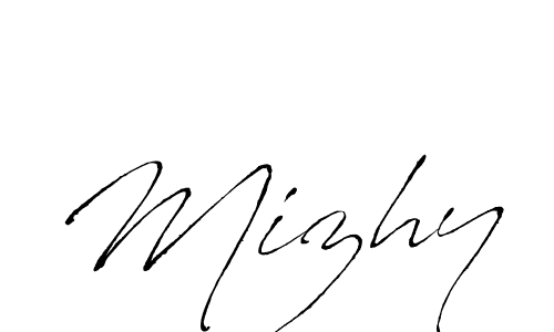 Design your own signature with our free online signature maker. With this signature software, you can create a handwritten (Antro_Vectra) signature for name Mizhy. Mizhy signature style 6 images and pictures png