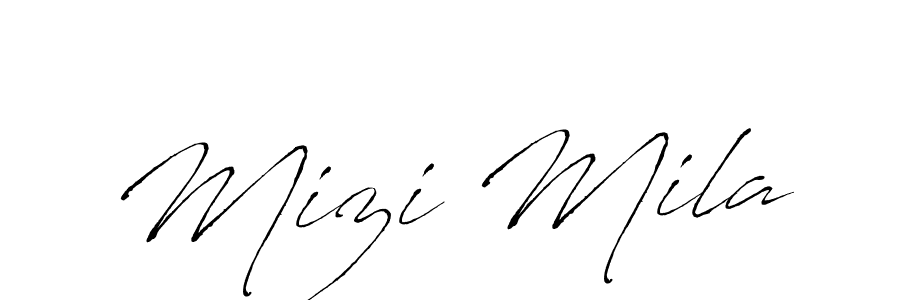 How to make Mizi Mila name signature. Use Antro_Vectra style for creating short signs online. This is the latest handwritten sign. Mizi Mila signature style 6 images and pictures png