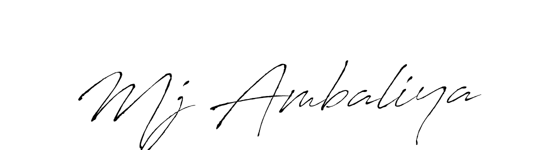 Create a beautiful signature design for name Mj Ambaliya. With this signature (Antro_Vectra) fonts, you can make a handwritten signature for free. Mj Ambaliya signature style 6 images and pictures png