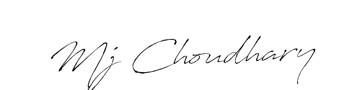 How to make Mj Choudhary name signature. Use Antro_Vectra style for creating short signs online. This is the latest handwritten sign. Mj Choudhary signature style 6 images and pictures png