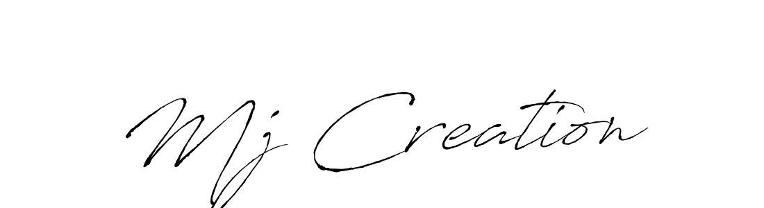 Make a beautiful signature design for name Mj Creation. With this signature (Antro_Vectra) style, you can create a handwritten signature for free. Mj Creation signature style 6 images and pictures png