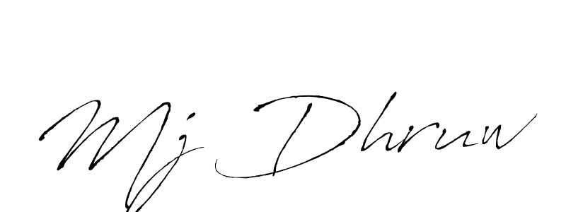 How to make Mj Dhruw name signature. Use Antro_Vectra style for creating short signs online. This is the latest handwritten sign. Mj Dhruw signature style 6 images and pictures png