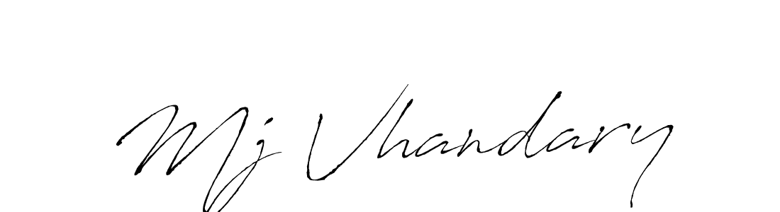 Make a beautiful signature design for name Mj Vhandary. With this signature (Antro_Vectra) style, you can create a handwritten signature for free. Mj Vhandary signature style 6 images and pictures png